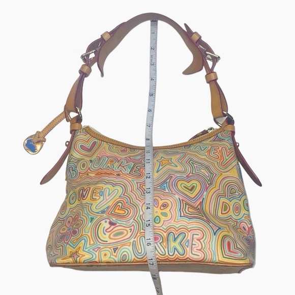 Vintage Dooney & Bourke Tan/Rainbow Hobo Shoulder Bag - Picture 13 of 17